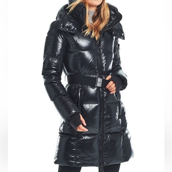 SAM. Long noho quilted down puffer coat. Size xs. Jet. Black. New with tags. - Picture 10 of 10